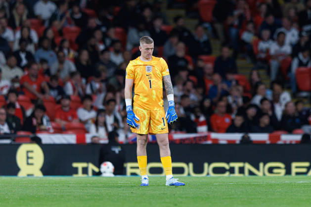 England v Czechia UEFA Nations League, Tuesday 6th October 2026: Jordan Pickford of England watches during the UEFA Nations League Group C Fixture between England and Czechia at Wembley Stadium, Wembley in London, England. (Photo by Alex Ferrelly Sports Press Photo) Copyright: xAlexxFerrelly SportsxPressxPhotox Sportspressphoto_SPR247538