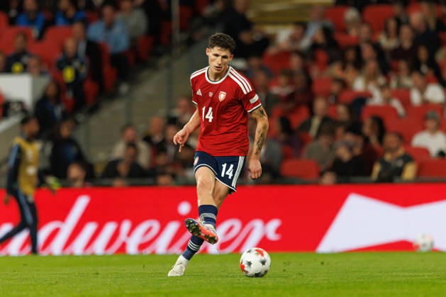 England v Czechia UEFA Nations League, Tuesday 6th October 2026: David Jurasek of Czechia on the ball during the UEFA Nations League Group C Fixture between England and Czechia at Wembley Stadium, Wembley in London, England. (Photo by Alex Ferrelly Sports Press Photo) Copyright: xAlexxFerrelly SportsxPressxPhotox Sportspressphoto_SPR247551