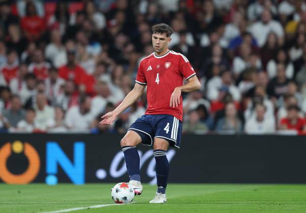 UEFA Nations League - England v Czechia LONDON, ENGLAND, OCTOBER 6: Robin Hranac of Czechia national team, Nationalteam on the ball during The UEFA Nations League match in Group A3 between England v Czechia at Wembley Stadium, London, England, on October 6. (Photo by Daniel Weir) London Wembley Stadium England Copyright: xDanielxWeir SportsxPressxPhotox Sportspressphoto_SPR247585
