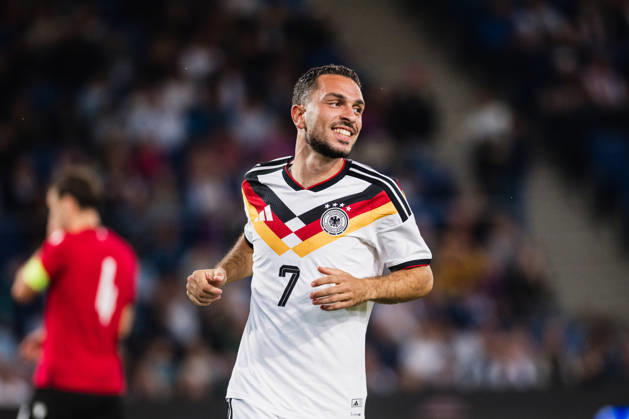 U21, U 21 EM-Qualifikation: Deutschland - Georgien, 06.10.2026 Arijon Ibrahimović (Deutschland, 7) Freistelleri; Fußball, EM-Qualifikation U 21, 10. Spieltag: Deutschland vs. Georgien am 06.10.2026, Bielefeld DFB REGULATIONS PROHIBIT ANY USE OF PHOTOGRAPHS AS IMAGE SEQUENCES AND OR QUASI-VIDEO. Copyright: xBEAUTIFULxSPORTS Tonhäuserx