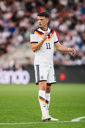 U21, U 21 EM-Qualifikation: Deutschland - Georgien, 06.10.2026 Dženan PejÄinović (Deutschland, 11) Freisteller; Fußball, EM-Qualifikation U 21, 10. Spieltag: Deutschland vs. Georgien am 06.10.2026, Bielefeld DFB REGULATIONS PROHIBIT ANY USE OF PHOTOGRAPHS AS IMAGE SEQUENCES AND OR QUASI-VIDEO. Copyright: xBEAUTIFULxSPORTS Tonhäuserx