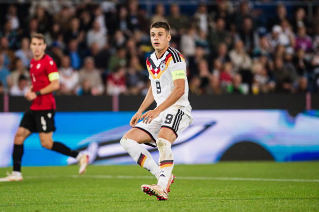U21, U 21 EM-Qualifikation: Deutschland - Georgien, 06.10.2026 Nicolò Tresoldi (Deutschland, 9) Freistelleri; Fußball, EM-Qualifikation U 21, 10. Spieltag: Deutschland vs. Georgien am 06.10.2026, Bielefeld DFB REGULATIONS PROHIBIT ANY USE OF PHOTOGRAPHS AS IMAGE SEQUENCES AND OR QUASI-VIDEO. Copyright: xBEAUTIFULxSPORTS Tonhäuserx