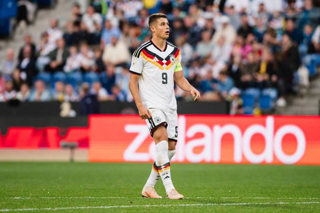 U21, U 21 EM-Qualifikation: Deutschland - Georgien, 06.10.2026 Nicolò Tresoldi (Deutschland, 9) Freisteller; Fußball, EM-Qualifikation U 21, 10. Spieltag: Deutschland vs. Georgien am 06.10.2026, Bielefeld DFB REGULATIONS PROHIBIT ANY USE OF PHOTOGRAPHS AS IMAGE SEQUENCES AND OR QUASI-VIDEO. Copyright: xBEAUTIFULxSPORTS Tonhäuserx