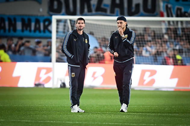Argentina x Benin BUENOS AIRES, AR - 06.10.2026: ARGENTINA X BENIN - Rodrigo De Paul and Leandro Paredes during the International Friendly, Länderspiel, Nationalmannschaft match between Argentina and Benin on Tuesday, October 6, 2026, at the Estadio Monumental in Buenos Aires, Argentina. The match marks Messi& 39;s farewell to the Argentine national team, Nationalteam (Photo: Gabriel Sotelo Fotoarena) x3026016x GabrielxSotelo