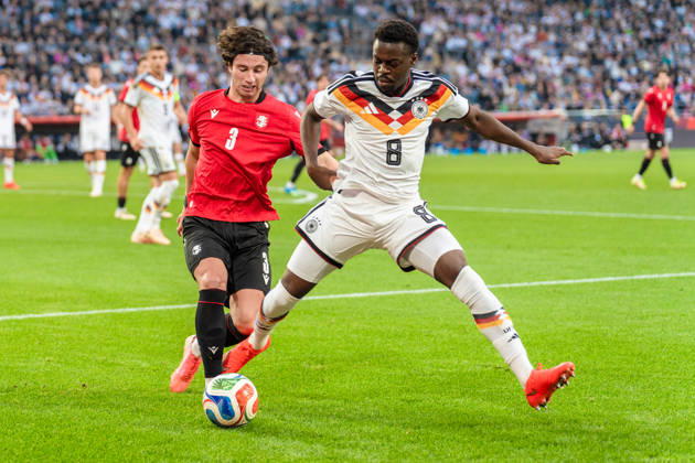 Deutschland: U21, U 21 EM-Qualifikation 2026 2027, Deutschland U21 vs. Georgien U21, Nationalmannschaft, DFB Länderspiel Dienstag 07.10.2026, Schüco Arena, Bielefeld Noel Aseko Dato Bukia Copyright: xCelinaxLeiersx