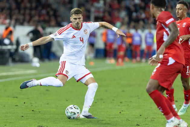 Aleksandar Stojchevski seen during National League game between teams of Switzerland and North Macedonia at thermoplan Arena (Benjamin Faes Ball Raw Images) Strasbourg Stade de la Meinau France Copyright: xBenjaminxFaesx BF104226