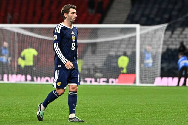 Scotland v Slovenia UEFA Nations League Billy Gilmour of Scotland at full time during the UEFA Nations League match at Barclays Hampden, Glasgow 06 10 2026 UK Newspapers OUT Copyright: xJamiexJohnstonx FIL-24032-0147
