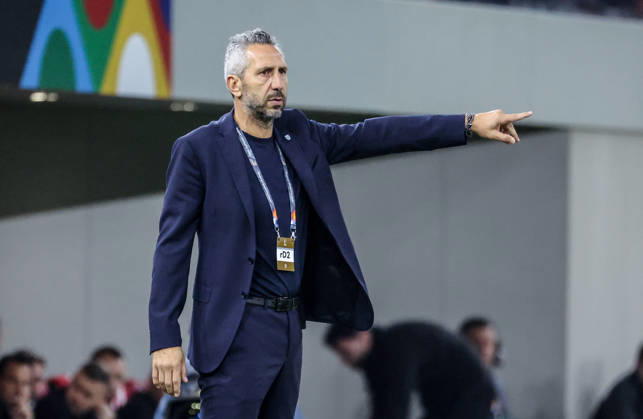Albania vs San Marino UEFA Nations League 2026-2027 Group C1 Head coach Roberto Cevoli of San Marino reacts during the UEFA Nations League 2026-2027 group phase match between Albania and San Marino in Tirana, Albania on October 6, 2026 Tirana Albania Copyright: xArmandoxBabanix
