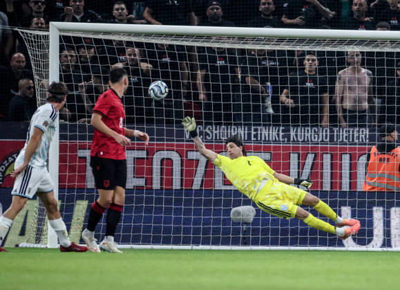 Albania vs San Marino UEFA Nations League 2026-2027 Group C1 Goalkeeper Edoardo Colombo of San Marino concedes a goal during the UEFA Nations League 2026-2027 group phase match between Albania and San Marino in Tirana, Albania on October 6, 2026 Tirana Albania Copyright: xArmandoxBabanix