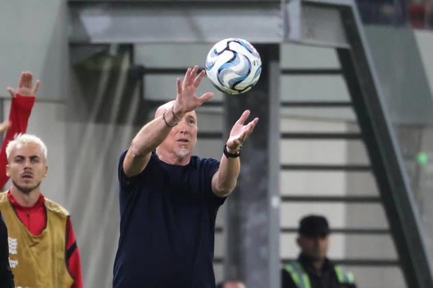 Albania vs San Marino UEFA Nations League 2026-2027 Group C1 Albania s National soccer team Head coach Rolando Maran reacts during the UEFA Nations League 2026-2027 group phase match between Albania and San Marino in Tirana, Albania on October 6, 2026 Tirana Albania Copyright: xArmandoxBabanix