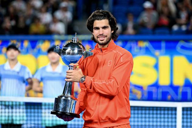 Carlos ALCARAZ (ESP), OCTOBER 6, 2026 - Tennis : Kinoshita Group Japan Open Tennis Championships 2026 Men s Singles award ceremony at Ariake Coliseum, Tokyo, Japan. Noxthirdxpartyxsales aflo_353761679 KenjiroxMatsuox