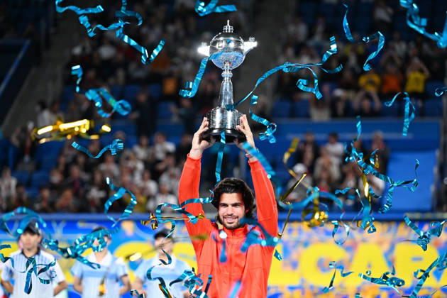 Carlos ALCARAZ (ESP), OCTOBER 6, 2026 - Tennis : Kinoshita Group Japan Open Tennis Championships 2026 Men s Singles award ceremony at Ariake Coliseum, Tokyo, Japan. Noxthirdxpartyxsales aflo_353764475 KenjiroxMatsuox