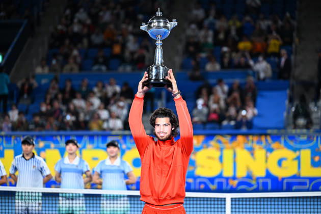 Carlos ALCARAZ (ESP), OCTOBER 6, 2026 - Tennis : Kinoshita Group Japan Open Tennis Championships 2026 Men s Singles award ceremony at Ariake Coliseum, Tokyo, Japan. Noxthirdxpartyxsales aflo_353764476 KenjiroxMatsuox