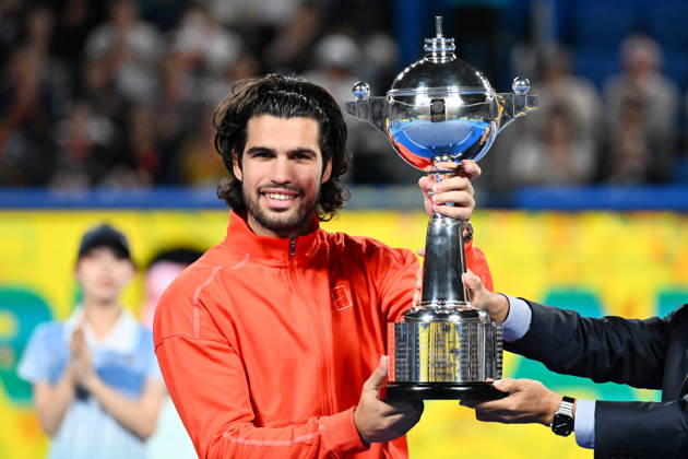 Carlos ALCARAZ (ESP), OCTOBER 6, 2026 - Tennis : Kinoshita Group Japan Open Tennis Championships 2026 Men s Singles award ceremony at Ariake Coliseum, Tokyo, Japan. Noxthirdxpartyxsales aflo_353764479 KenjiroxMatsuox
