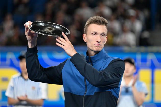 Jiri LEHECKA (CZE), OCTOBER 6, 2026 - Tennis : Kinoshita Group Japan Open Tennis Championships 2026 Men s Singles award ceremony at Ariake Coliseum, Tokyo, Japan. Noxthirdxpartyxsales aflo_353764482 KenjiroxMatsuox