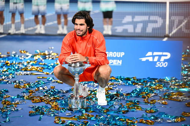 Carlos ALCARAZ (ESP), OCTOBER 6, 2026 - Tennis : Kinoshita Group Japan Open Tennis Championships 2026 Men s Singles award ceremony at Ariake Coliseum, Tokyo, Japan. Noxthirdxpartyxsales aflo_353764486 KenjiroxMatsuox