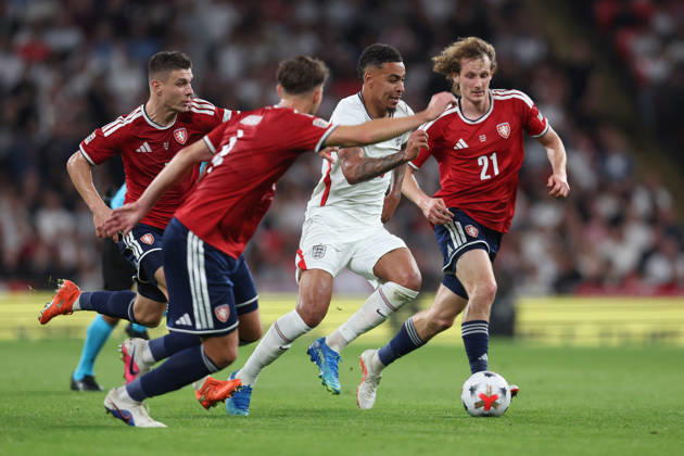 England v Czechia 06 October 2026, London - International Football - UEFA Nations League - England v Czechia - Morgan Rogers of England runs through the Czechia defence - Photo: Charlotte Wilson Offside. London UK Copyright: xCharlottexWilsonx xOffsidexOffside