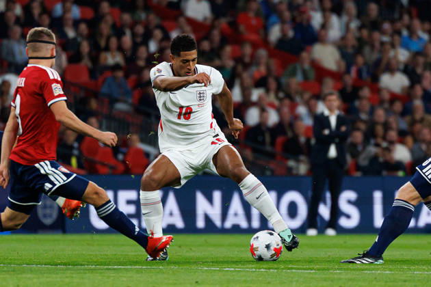 England v Czechia UEFA Nations League, Tuesday 6th October 2026: Jude Bellingham of England on the ball during the UEFA Nations League Group C Fixture between England and Czechia at Wembley Stadium, Wembley in London, England. (Photo by Alex Ferrelly Sports Press Photo) Copyright: xAlexxFerrelly SportsxPressxPhotox Sportspressphoto_SPR247712