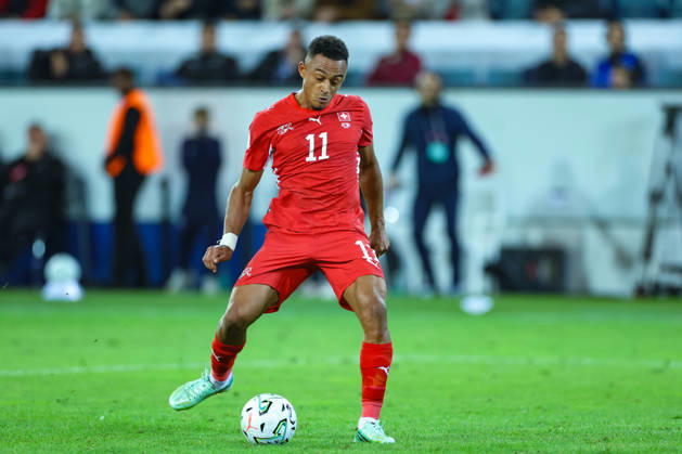 LUCERNE, SWITZERLAND - OCTOBER 06: Dan Ndoye (11, Switzerland) during the UEFA Nations League match between Switzerland and North Macedonia at thermoplan arena on October 6, 2026 in Lucerne, Switzerland. Copyright: xUrsxOttigerx xSPPx Sportspressphoto_SPR247760