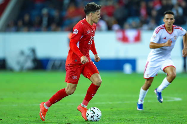 LUCERNE, SWITZERLAND - OCTOBER 06: Fabian Rieder (22, Switzerland) during the UEFA Nations League match between Switzerland and North Macedonia at thermoplan arena on October 6, 2026 in Lucerne, Switzerland. Copyright: xUrsxOttigerx xSPPx Sportspressphoto_SPR247764