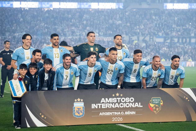 BUENOS AIRES, ARGENTINA - OCTOBER 06: Argentina players pose for team photo during the International Friendly, Länderspiel, Nationalmannschaft football match between Argentina and Benin at Estadio Monumental Antonio V. Liberti on October 06, 2026 in Buenos Aires, Argentina. Lionel Messi is making his final appearance for Argentina following his announcement of international retirement. (Photo by Richard Callis Sports Press Photo) Copyright: xRichardxCallis SportsxPressxPhotox Sportspressphoto_SPR247803