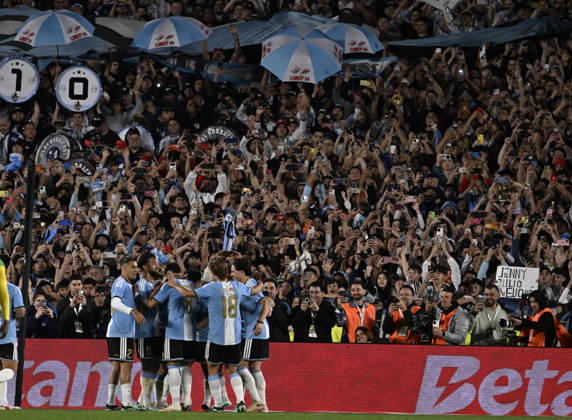 BUENOS AIRES, ARGENTINA - OCTOBER 06: Lionel Messi of Argentina national team, Nationalteam celebrate after scoring goal during the International Friendly, Länderspiel, Nationalmannschaft match between Argentina and Benin at Estadio Mas Monumental on October 06, 2026 in Buenos Aires, Argentina. Photo by SFSI Argentina National team v Benin Copyright: xSFSIx