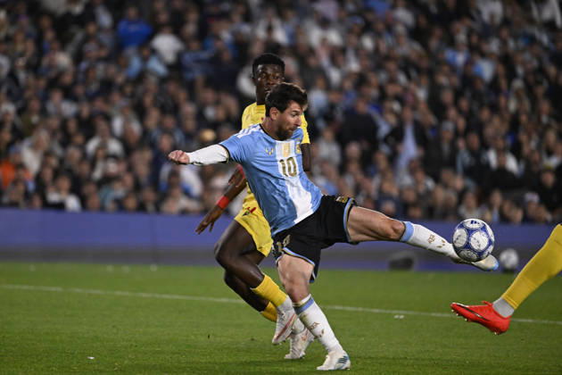 BUENOS AIRES, ARGENTINA - OCTOBER 06: Lionel Messi of Argentina national team, Nationalteam controls ball during the International Friendly, Länderspiel, Nationalmannschaft match between Argentina and Benin at Estadio Mas Monumental on October 06, 2026 in Buenos Aires, Argentina. Photo by SFSI Argentina National team v Benin Copyright: xSFSIx