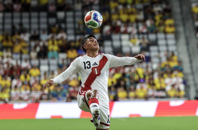 International soccer friendly - Colombia vs. Peru Peru defender Marco Huaman in action during the international soccer friendly between Colombia and Peru at Nu Stadium in Miami, Florida, USA, 06 October 2026. MIAMI FLORIDA United States Copyright: xCRISTOBALxHERRERA-ULASHKEVICHx