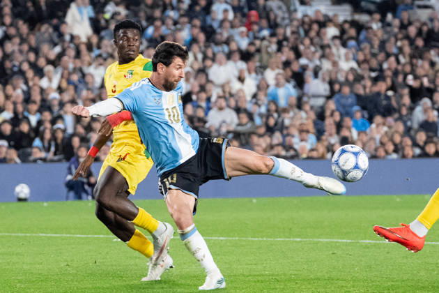 BUENOS AIRES, ARGENTINA - OCTOBER 06: Lionel Messi of Argentina shoots for goal during the International Friendly, Länderspiel, Nationalmannschaft football match between Argentina and Benin at Estadio Monumental Antonio V. Liberti on October 06, 2026 in Buenos Aires, Argentina. (Photo by Richard Callis Sports Press Photo) Copyright: xRichardxCallis SportsxPressxPhotox Sportspressphoto_SPR247885