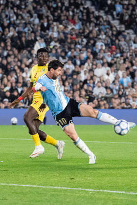 BUENOS AIRES, ARGENTINA - OCTOBER 06: Lionel Messi of Argentina shoots for goal during the International Friendly, Länderspiel, Nationalmannschaft football match between Argentina and Benin at Estadio Monumental Antonio V. Liberti on October 06, 2026 in Buenos Aires, Argentina. (Photo by Richard Callis Sports Press Photo) Copyright: xRichardxCallis SportsxPressxPhotox Sportspressphoto_SPR247886