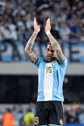 BUENOS AIRES, ARGENTINA - OCTOBER 06: Nicolas Otamendi of Argentina celebrates after scoring the team s first goal during the International Friendly, Länderspiel, Nationalmannschaft football match between Argentina and Benin at Estadio Monumental Antonio V. Liberti on October 06, 2026 in Buenos Aires, Argentina. (Photo by Richard Callis Sports Press Photo) Copyright: xRichardxCallis SportsxPressxPhotox Sportspressphoto_SPR247908
