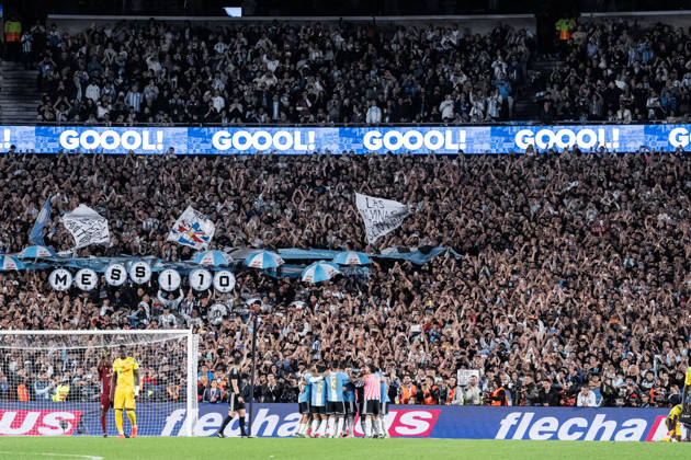 BUENOS AIRES, ARGENTINA - OCTOBER 06: Lionel Messi of Argentina celebrates after scoring the team s third goal with teammates during the International Friendly, Länderspiel, Nationalmannschaft football match between Argentina and Benin at Estadio Monumental Antonio V. Liberti on October 06, 2026 in Buenos Aires, Argentina. (Photo by Richard Callis Sports Press Photo) Copyright: xRichardxCallis SportsxPressxPhotox Sportspressphoto_SPR247921