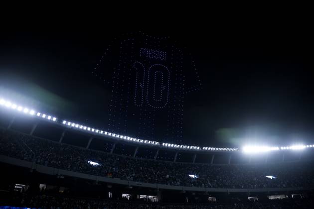 October 6, 2026, Buenos Aires, Buenos Aires, Argentina: Drone show seen during the match between Argentina and Benin International Friendly, Länderspiel, Nationalmannschaft match, The last match of Messi with Argentina national team, Nationalteam Final score: Argentina 3 - 0 Benin Buenos Aires Argentina - ZUMAs197 20261006_aaa_s197_235 Copyright: xRobertoxxTuerox