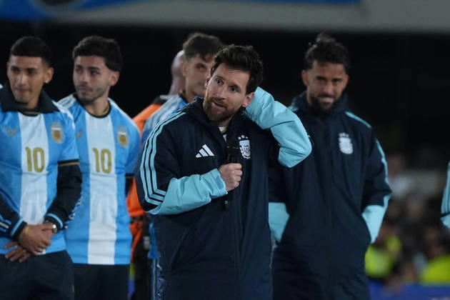 Messi bade farewell to Argentina in the friendly match against Benin BUENOS AIRES, ARGENTINA - OCTOBER 6: Argentine football legend and national team, Nationalteam captain Lionel Messi bids farewell to fans at the end of the his farewell match in front of over 80,000 spectators at the Monumental Stadium, in Buenos Aires, Argentina on October 6, 2026. Argentine football star Lionel Messi played his final international match, Länderspiel, Nationalmannschaft in the friendly game between Argentina and Benin. The 39-year-old walk onto the stadium pitch for the final time in the sky-blue and white jersey, entering his farewell as Argentina s record appearance-maker and leading scorer with 207 caps and 125 goals. Luciano Gonzalez Anadolu Buenos Aires Argentina. Editorial use only. Please get in touch for any other usage.  Copyright: x2026xAnadoluxLucianoxGonzalezx