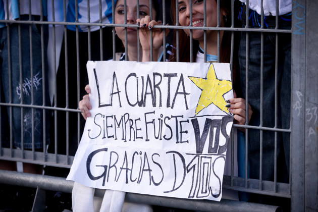October 6, 2026, Buenos Aires, Buenos Aires, Argentina: A fan displays a banner reading You were the fourth star during the match between Argentina and Benin at the Monumental Stadium in Buenos Aires, Argentina. The Last Match Of Messi  - ZUMAt163 20261006_zsp_t163_023 Copyright: xRobertoxTuerox