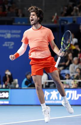 Tennis: Japan Open Carlos Alcaraz of Spain reacts after beating Jiri Lehecka of the Czech Republic in the men s singles final at the Japan Open tennis tournament at Ariake Tennis Forest Park in Tokyo on Oct. 6, 2026. A14AA0005630267P