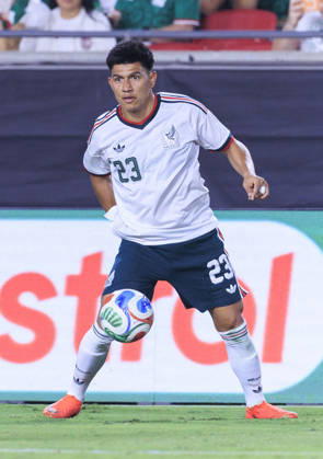 October 6, 2026, Los Angeles, California, USA: Jesus Gallardo 23 of Mexico during an International Friendly, Länderspiel, Nationalmannschaft match against Chile at the Los Angeles Memorial Coliseum on Tuesday October 6, 2026 in Los Angeles, California. Mexico loses to Chile, 0-2. ARIANA RUIZ PI Los Angeles USA - ZUMAp124 20261006_zaa_p124_101 Copyright: xArianaxRuizx