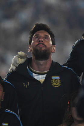 Argentina v Benin - International Friendly, Länderspiel, Nationalmannschaft Lionel Messi of Argentina attends the national anthem ceremony before the match between Argentina and Benin at Estadio Monumental in Buenos Aires, Argentina, on October 6, 2026. Buenos Aires Buenos Aires Argentina Copyright: xFedericoxPerettix originalFilename:peretti-argentin261006_npEke