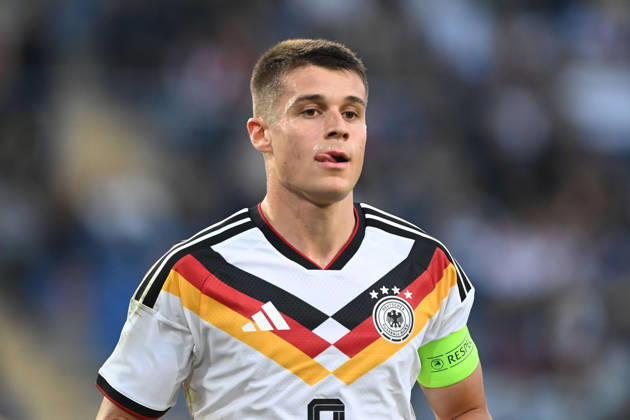 Nicolo TRESOLDI (GER) halbe Figur, Halbfigur, halber Koerper, Einzelbild, angeschnittenes Einzelmotiv, Fussball Laenderspiel, U21, U 21 EM-Qualifikation, Deutschland - Georgien 2-0 am 06.10.2026, Schueco-Arena Bielefeld, Â