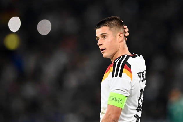 Nicolo TRESOLDI (GER) halbe Figur, Halbfigur, halber Koerper, Einzelbild, angeschnittenes Einzelmotiv, Fussball Laenderspiel, U21, U 21 EM-Qualifikation, Deutschland - Georgien 2-0 am 06.10.2026, Schueco-Arena Bielefeld, Â