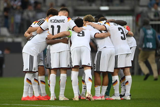 Deutschland, Mannschaftskreis, Motivation, Verschwoerung, Fussball Laenderspiel, U21, U 21 EM-Qualifikation, Deutschland - Georgien 2-0 am 06.10.2026, Schueco-Arena Bielefeld, Â