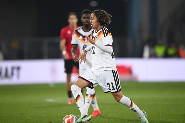 Wael MOHYA (GER) Aktion, Einzelaktion Fussball Laenderspiel, U21, U 21 EM-Qualifikation, Deutschland - Georgien 2-0 am 06.10.2026, Schueco-Arena Bielefeld, Â