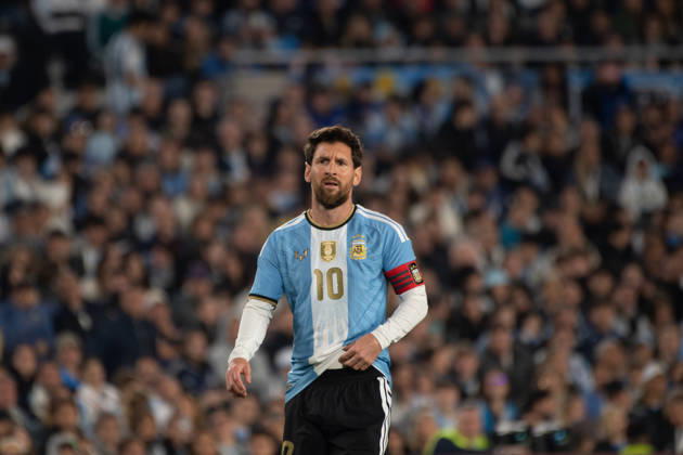 BUENOS AIRES, ARGENTINA - OCTOBER 6: Lionel Messi, an Argentine player,laments a shot that almost resulted in a goal during a friendly match between Argentina and Benin at Estadio Monumental Antonio V. Liberti on October 6, 2026 in Buenos Aires, Argentina. Copyright: xMBxMediax