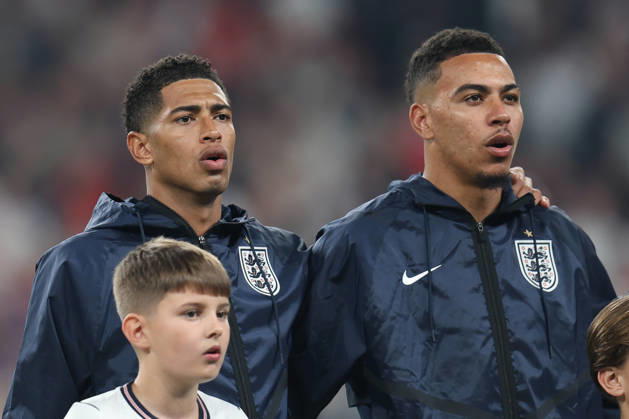 LONDON, ENGLAND - OCTOBER 6: Jude Bellingham and Morgan Rogers of England during the UEFA Nations League 2026 27 group phase match between England and Czechia at Wembley Stadium on October 6, 2026 in London, England. Copyright: xMBxMediax