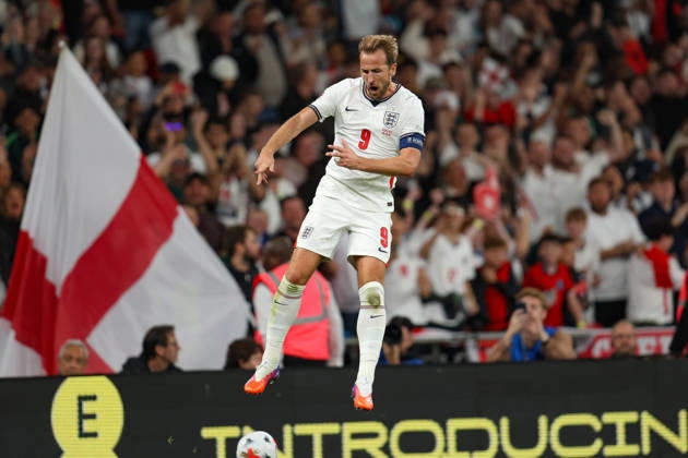 LONDON, ENGLAND - OCTOBER 6: Harry Kane of England celebrates after scoring during the UEFA Nations League 2026 27 group phase match between England and Czechia at Wembley Stadium on October 6, 2026 in London, England. Copyright: xMBxMediax