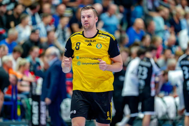 Solingen, 06.10.2026, Handball, Herren, EHF, European League, Gruppenphase, 2. Spieltag, 2026 2027, Bergischer HC - IK Sävehof Birgir Steinn Jonsson (IK Sävehof, 8) vor dem Anpfiff Solingen Klingenhalle NRW Germany