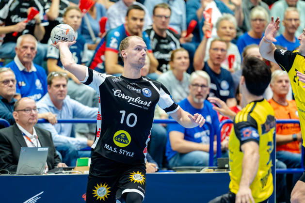 Solingen, 06.10.2026, Handball, Herren, EHF, European League, Gruppenphase, 2. Spieltag, 2026 2027, Bergischer HC - IK Sävehof Fynn Hangstein (Bergischer HC, 10) während des Spiels Solingen Klingenhalle NRW Germany