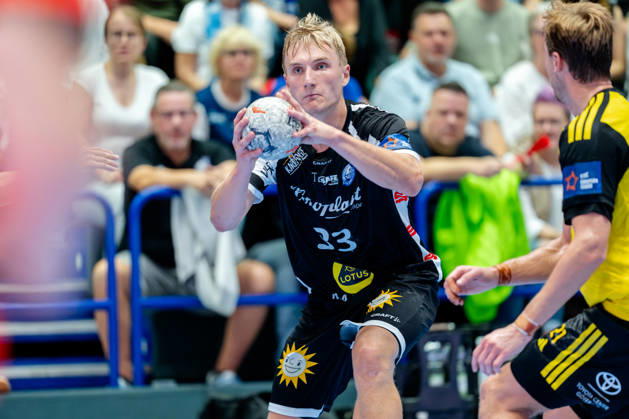 Solingen, 06.10.2026, Handball, Herren, EHF, European League, Gruppenphase, 2. Spieltag, 2026 2027, Bergischer HC - IK Sävehof Zeb Bjerneld (Bergischer HC, 33) während des Spiels Solingen Klingenhalle NRW Germany