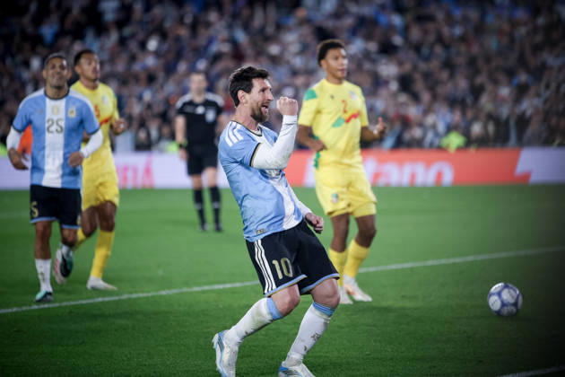 The last match of Messi in Buenos Aires, Argentina - 06 Oct 2026 Lionel Messi of Argentina celebrates his goal during the match between Argentina and Benin International Friendly, Länderspiel, Nationalmannschaft match, The last match of Messi with Argentina national team, Nationalteam Final score: Argentina 3 - 0 Benin Buenos Aires Argentina Copyright: xRobertoxxTuerox xSOPAxImagesx Roberto--Tuero-1456628