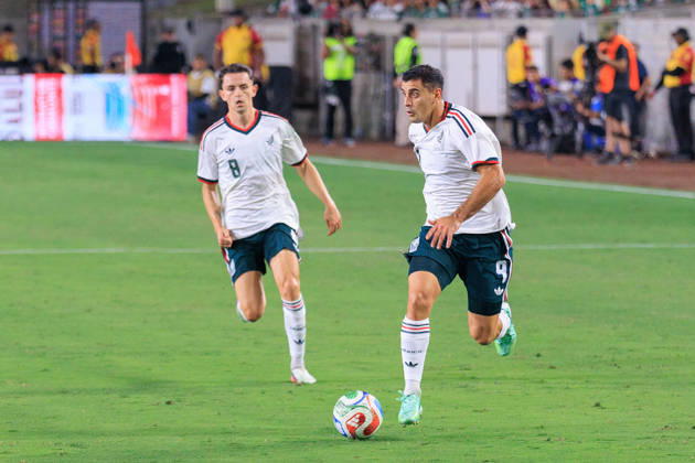 October 6, 2026, Los Angeles, California, USA: German Berterame 9 of Mexico during an International Friendly, Länderspiel, Nationalmannschaft match against Chile at Los Angeles Memorial Coliseum on Tuesday, October 6, 2026, in Los Angeles, California. Mexico loses to Chile, 0-2. JAVIER ROJAS PI Los Angeles USA - ZUMAp124 20261006_zaa_p124_142 Copyright: xJavierxRojasx